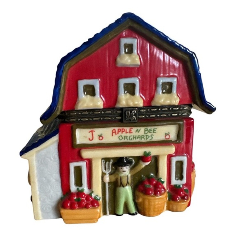 Spirit Folk APPLE FARM (Carol Endres) Hinged Trinket Box‎ by Enesco Johnny
